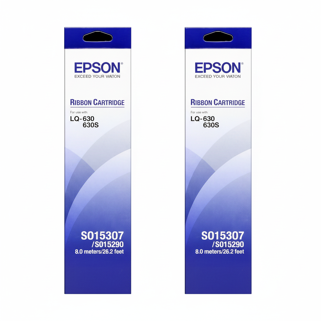 2x Epson LQ-630 Schwarz Farbband Bundle