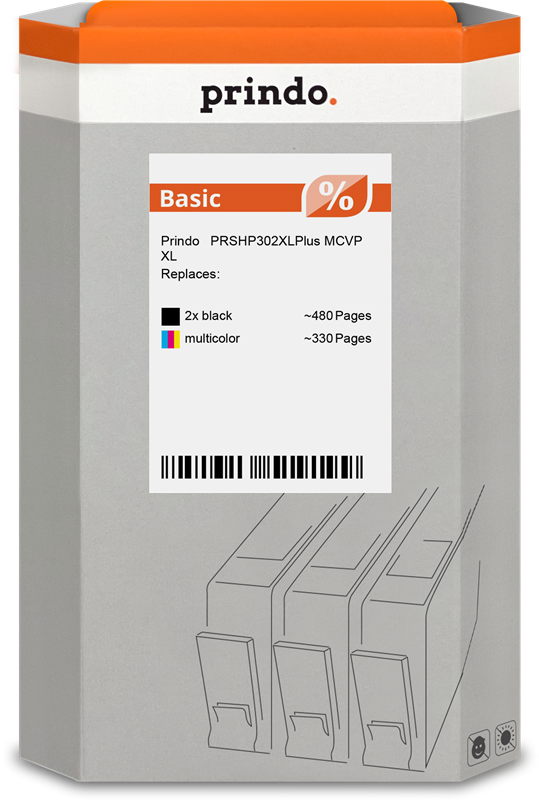 Prindo Basic Multipack Schwarz / mehrere Farben (PRSHP302XLPlus MCVP)