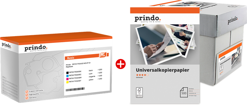 Prindo Basic Schwarz / Cyan / Magenta / Gelb / Weiss Value Pack PRTKYTK5430 MCVP 01