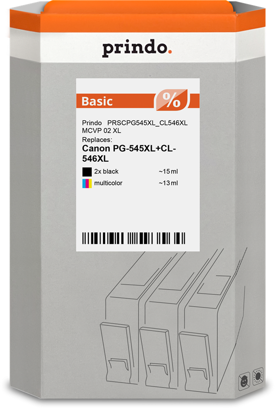 Prindo Basic XL Multipack Schwarz / mehrere Farben (PRSCPG545XL_CL546XL MCVP 02)