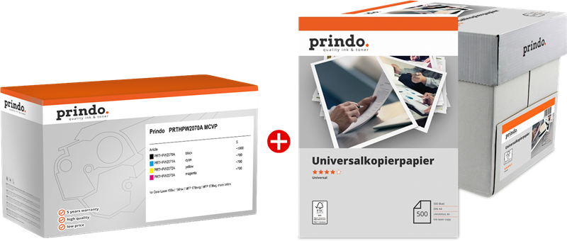 Prindo Classic Schwarz / Cyan / Magenta / Gelb Value Pack PRTHPW2070A MCVP
