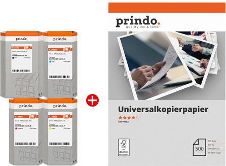 Prindo Classic Schwarz / Cyan / Magenta / Gelb Value Pack PRSBLC422XL MCVP