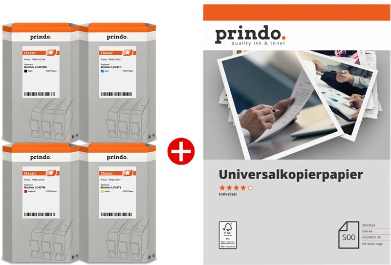 Prindo Classic Schwarz / Cyan / Magenta / Gelb Value Pack PRSBLC427 MCVP