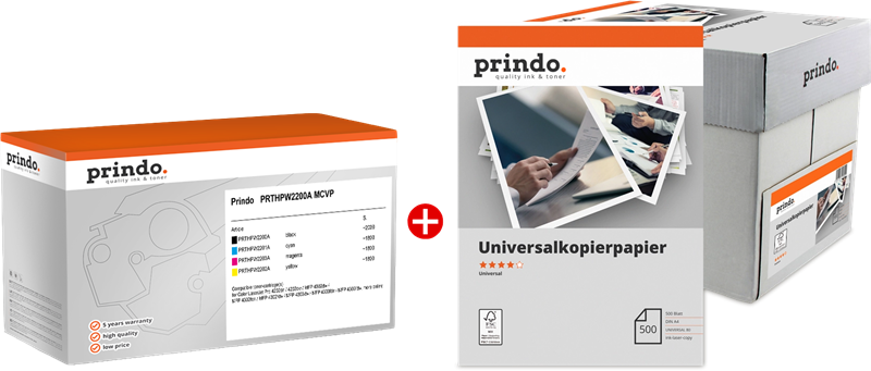 Prindo Classic Schwarz / Cyan / Magenta / Gelb / Weiss Value Pack PRTHPW2200A MCVP