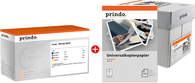 Prindo Classic Schwarz / Cyan / Magenta / Gelb / Weiss Value Pack PRTC067 MCVP