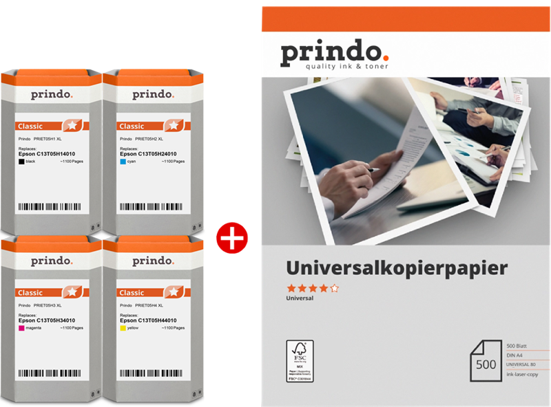 Prindo Classic XL Schwarz / Cyan / Magenta / Gelb Value Pack PRSET05H6 MCVP