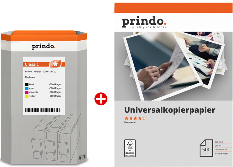 Prindo Classic XL Schwarz / Cyan / Magenta / Gelb Value Pack PRSET11D MCVP