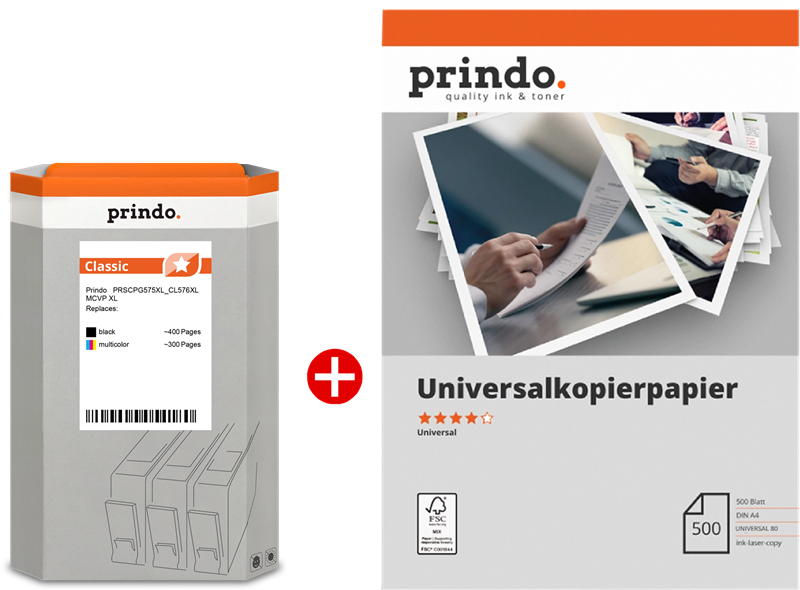 Prindo Classic XL Schwarz / mehrere Farben / Weiss Value Pack PRSCPG575XL_CL576XL MCVP
