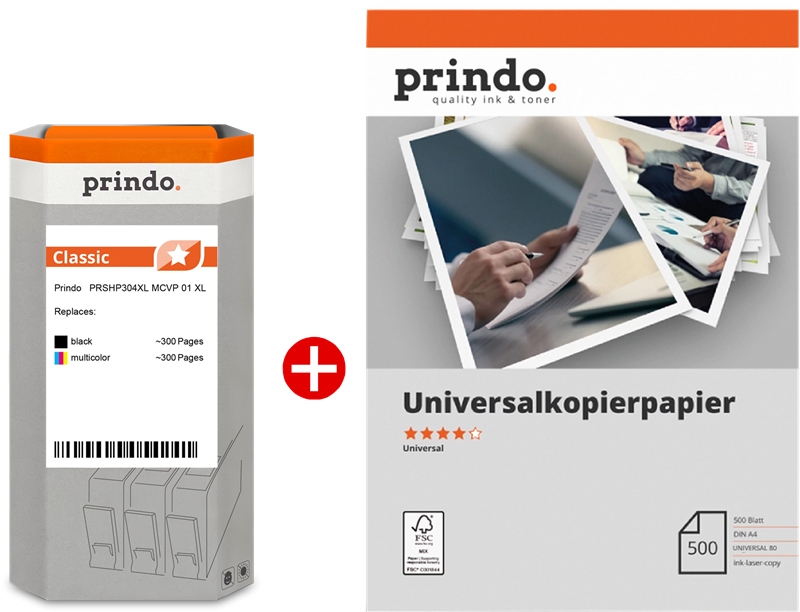 Prindo Classic XL Schwarz / mehrere Farben / Weiss Value Pack PRSHP304XL MCVP 01