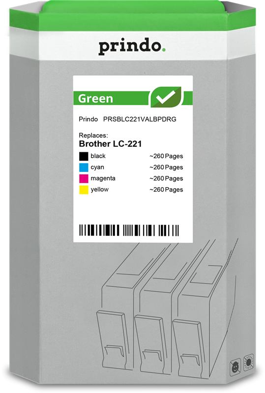 prindo-green-multipack-schwarz-cyan-magenta-gelb