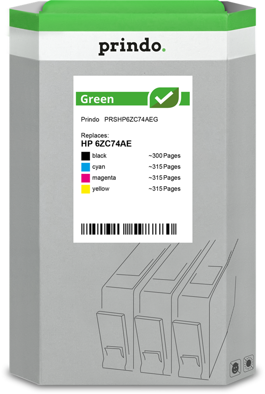prindo-green-multipack-schwarz-cyan-magenta-gelb