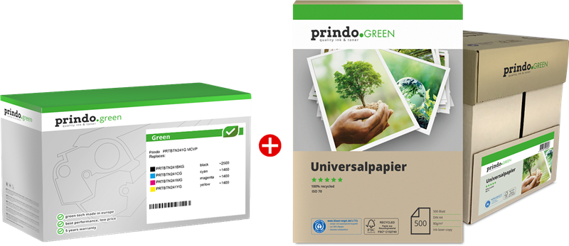 Prindo Green Schwarz / Cyan / Magenta / Gelb Value Pack PRTBTN241G MCVP