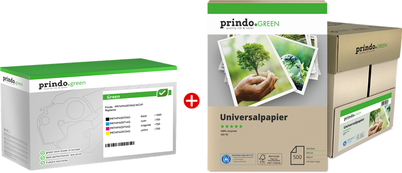 Prindo Green Schwarz / Cyan / Magenta / Gelb Value Pack PRTHPW2070AG MCVP