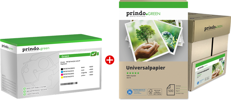 Prindo Green Schwarz / Cyan / Magenta / Gelb Value Pack PRTBTN423G MCVP