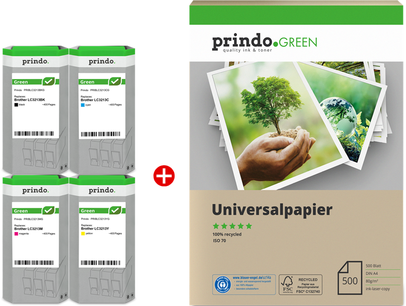 Prindo Green Schwarz / Cyan / Magenta / Gelb Value Pack PRSBLC3213VALDRG MCVP