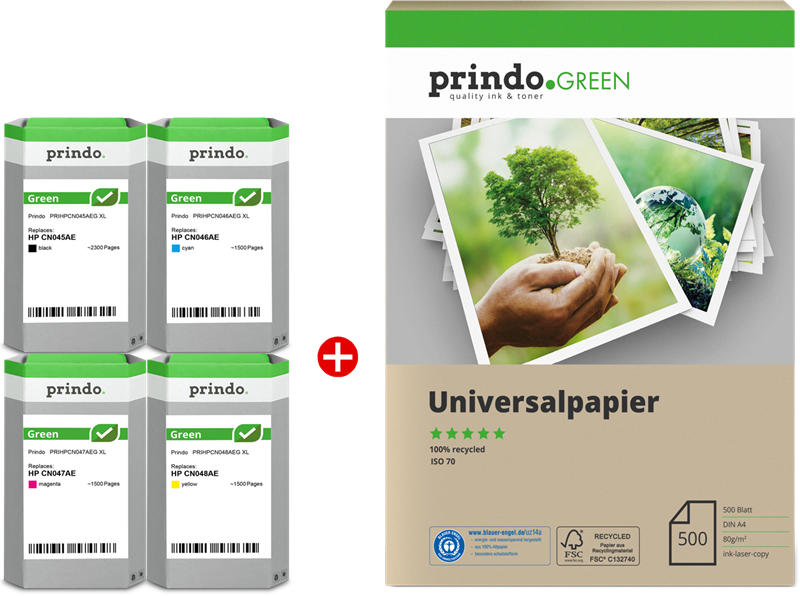 Prindo Green XL Schwarz / Cyan / Magenta / Gelb Value Pack PRSHPC2P43AEG MCVP