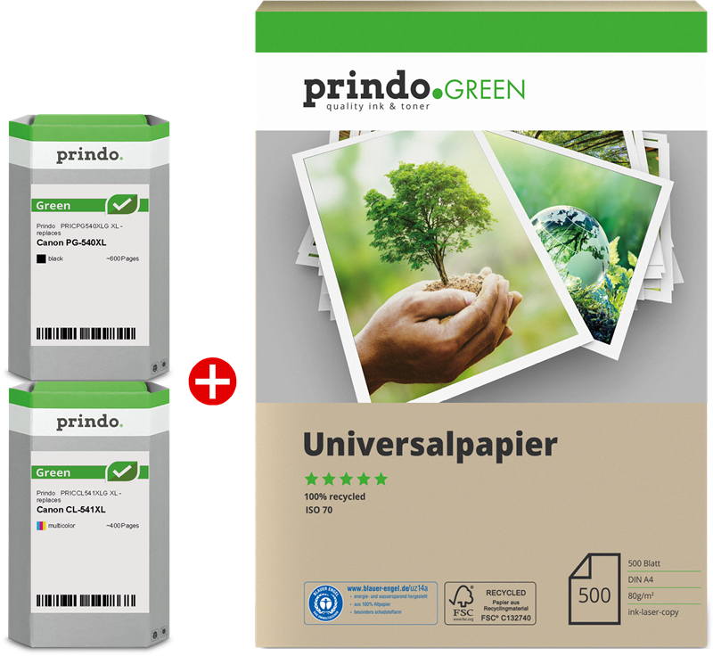 Prindo Green XL Schwarz / mehrere Farben Value Pack PRSCPG540XL CL541XLG MCVP