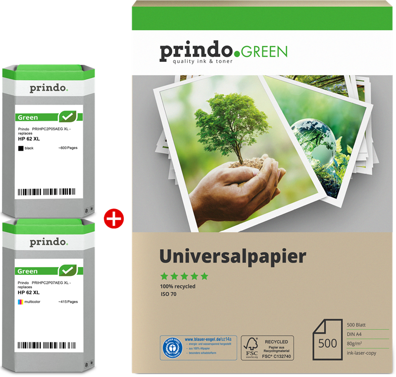 Prindo Green XL Schwarz / mehrere Farben Value Pack PRSHP62XLG MCVP