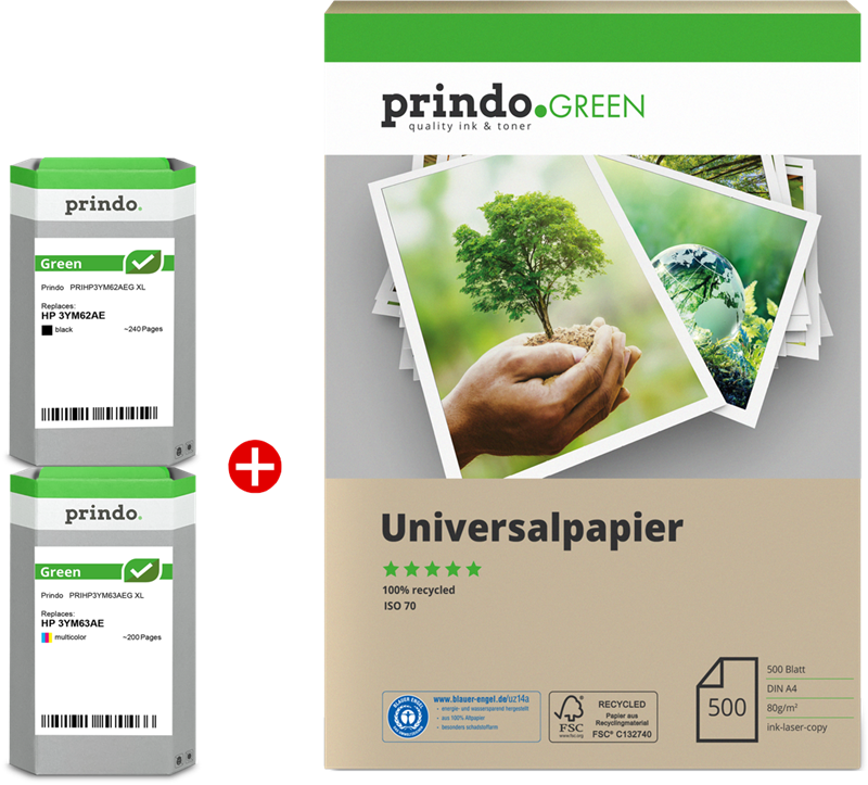 Prindo Green XL Schwarz / mehrere Farben Value Pack PRSHP6ZA94AEG MCVP