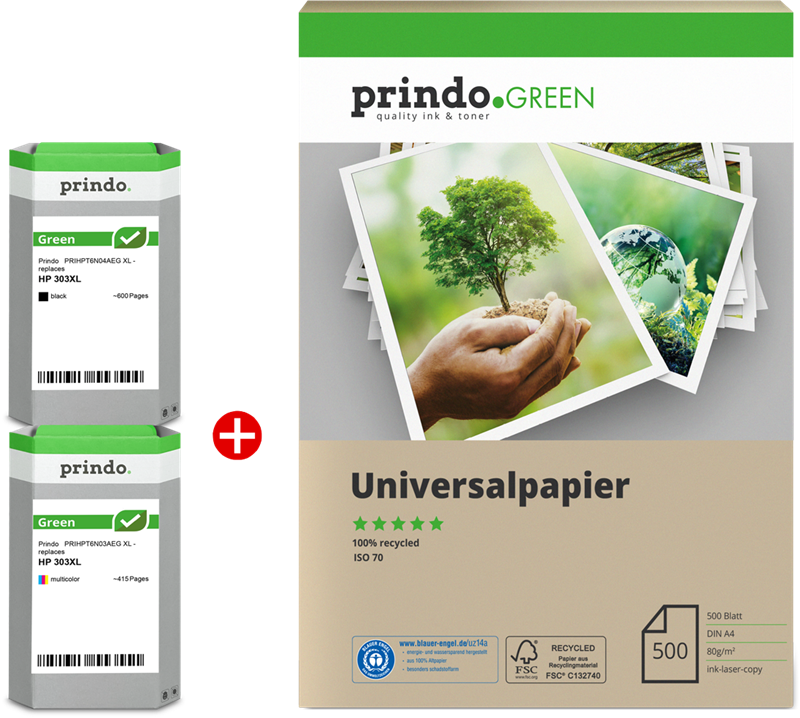 Prindo Green XL Schwarz / mehrere Farben Value Pack PRSHP3YN10AEG MCVP